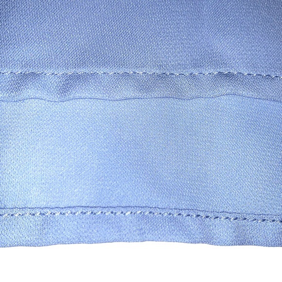 LC Lauren Conrad M blouse blue BOHO long cuffed sleeve lightweight button accent - Picture 15 of 15